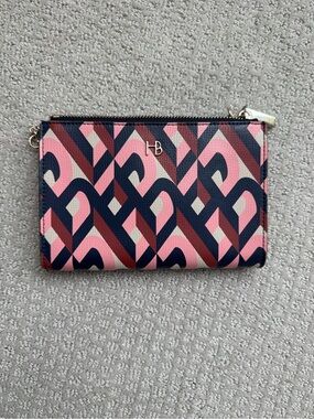 Henri Bendel Pink, Navy and Burgundy clutch